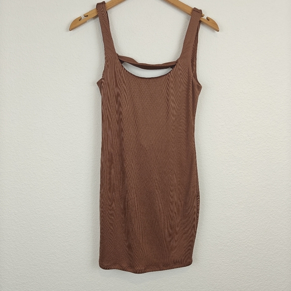 Camila Coelho NWT Minikleod Kennedy Cutout Ribbed Mini Dress In Brick Mauve XS - Picture 2 of 8